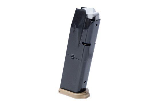 FN America High Power 9mm Magazine in black with FDE base plate